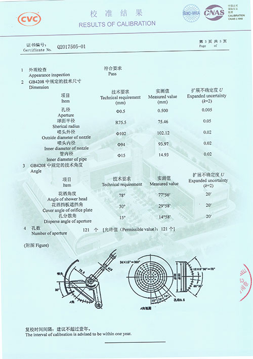 IPX34A花灑淋雨-威凱檢測-校準(zhǔn)證書-3